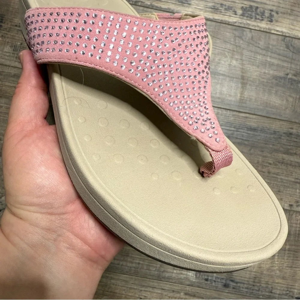 Vionic Dillon Shine Toe Post Sandal Blush Pink Women's - Picture 6 of 13